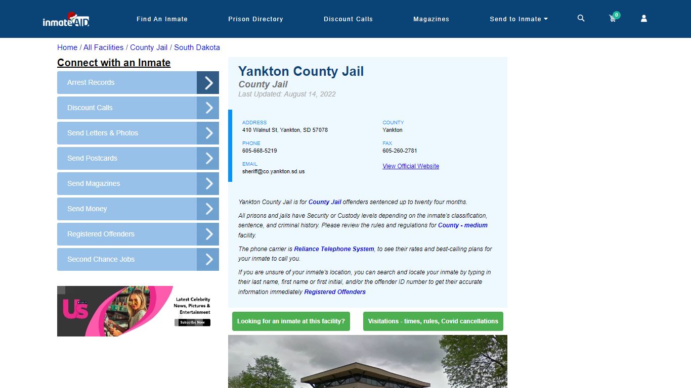 Yankton County Jail - Inmate Locator - Yankton, SD