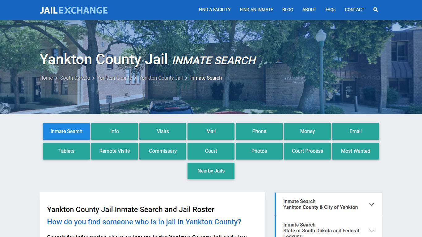 Inmate Search: Roster & Mugshots - Yankton County Jail, SD